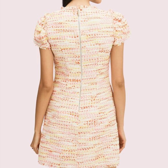 Kate Spade Tweed Pink, Yellow, Red, and White Dress with Pockets - Size 4 - Picture 2 of 11